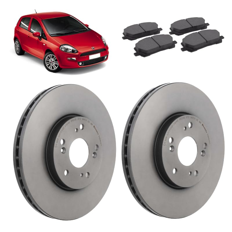 Kit dischi 284mm e pastiglie freno anteriori compatibile con Fiat Grande punto 2005+