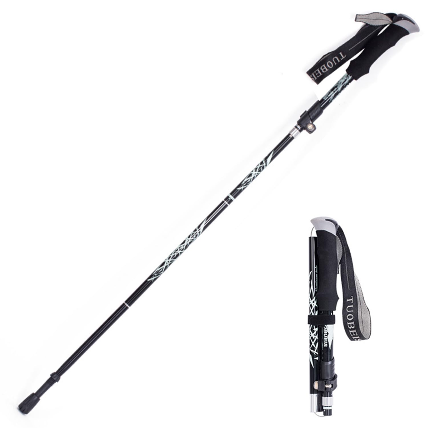 GTVGJH Trekking Poles Collapsible Hiking Poles - Aluminum Alloy 7075 Trekking Sticks with Quick Lock System, Telescopic, Collapsible, Ultralight for Hiking, Camping