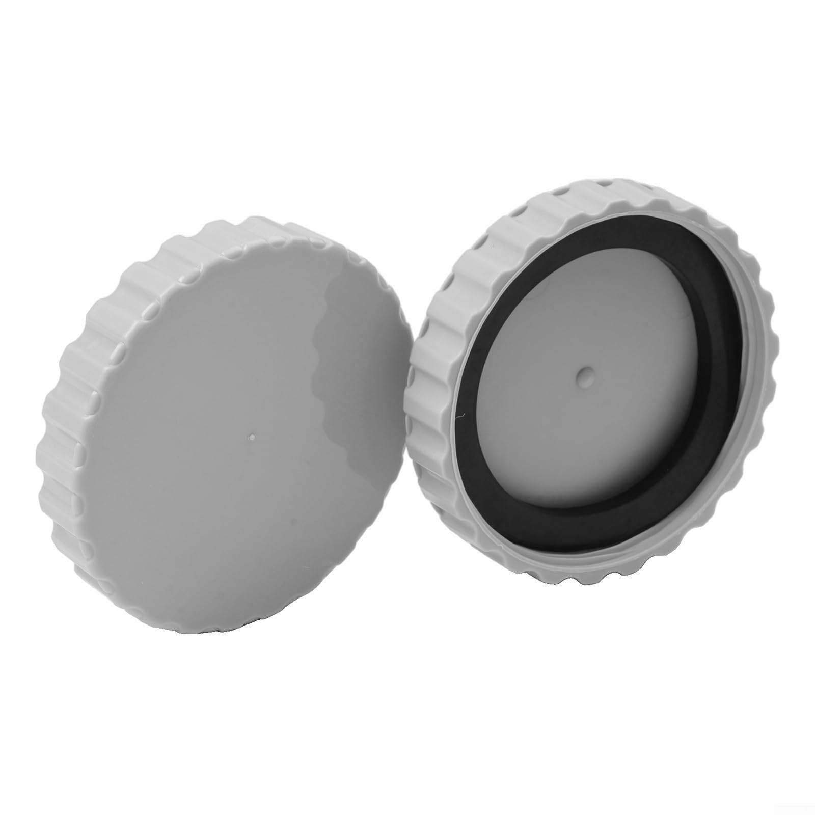 For Intex Pool Inlet Connector for Ground Swimming Pools, Replacement Parts Kit with Sealing Cover, Leak-Proof Hose Adapter for Frost Protection, Grey Plastic, 2-Pack