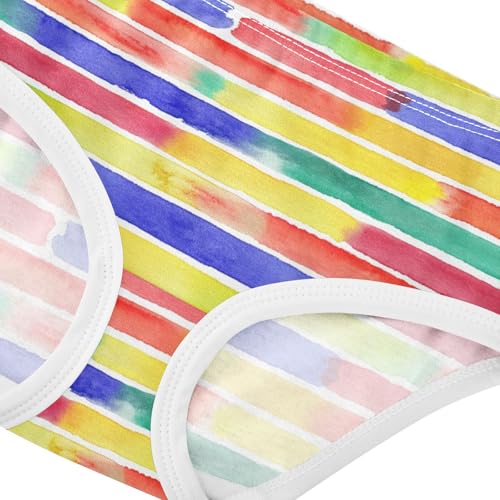 Vibrant Colorful Stripes Panties for Girl Toddler Girls Underwear Cotton Animal Briefs Kids Undies 2t4