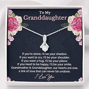 Message Card Necklace, Handmade Jewelry, Christmas gifts – Granddaughters from Grandma To My Granddaughter Gift for…