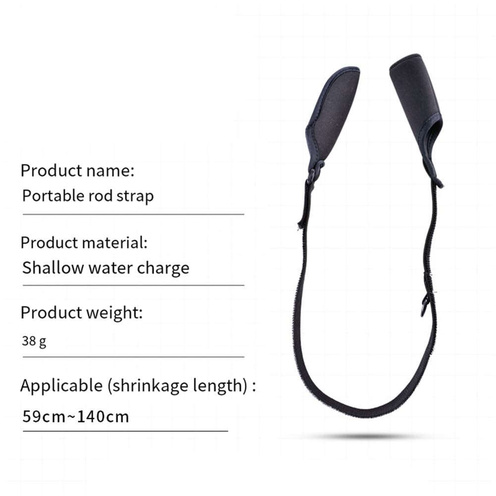 5 Cinghie Porta Canne Da Pesca In Neoprene Tagtight - Regolabili Da 59 A 130 Cm, Protezione Antiurto