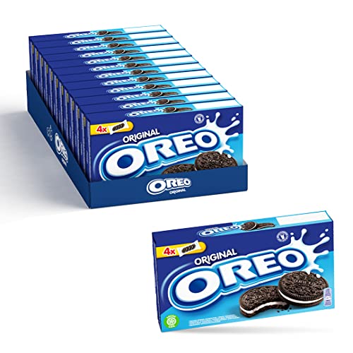 Oreo Original - Galletas de cacao rellenas de crema con sabor a vainilla, 12 x 176 g (12 paquetes de 176 g)