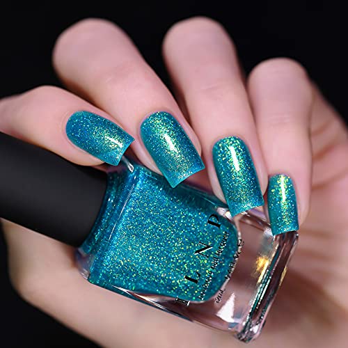 Image of ILNP Blue Lagoon - Shimmering Teal Holographic Jelly Nail Polish