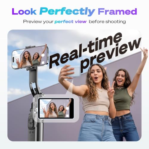 Image of SYNCO Wireless Selfie Monitor Screen for iPhone 7-16 Series(Blue) | Magnetic Back Camera Selfie Monitor, Secure Private P2P Network, Vlog 4K /1080p, 164FT Long Range for TikTop, Youtube, Makeup