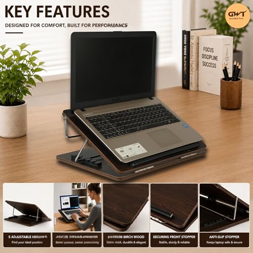 Image of Goodwill Tech Walnut Wooden Tabletop Board - 12x16 Inch Portable Writing, Drawing & Study Surface for Home, School & Office