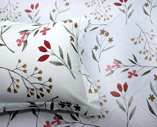 Image of Super Bedzz by Prihaal Decor Cotton Double Size Bedsheet with 2 Pillow Cover Size:108x108 (Coffee 9) bedsheet for Double Bed, Cotton Double bedsheet, Suitable for Bedroom, Gift Set