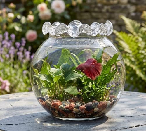 Image of CAS 1L to 14L Glass Fish Bowl 6 INCH (Crimped Ruffled Rim Glass)