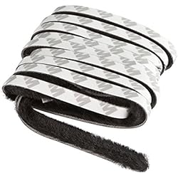 Windhager Protección contra Insectos Cepillo sellador, para Puertas y Ventanas de persianas enrollables, Autoadhesivo, Negro, 200 cm, 03787