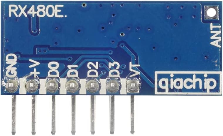 QIACHIP RX480E Modulo RF 433MHz Trasmettitore E Ricevitore Con Antenna Elicoidale, Per Arduino, Allarmi, Controllo Remoto 1527, 6 Set - 4