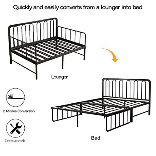 Buy Foldable Iron Daybed Bed Vintage Metal Bed Frame Platform with