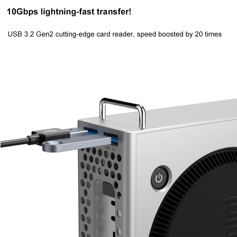 Generico Chassis per Mac Mini M4/M4 Pro 2024, supporto verticale per computer, chassis in lega di alluminio, base di raffreddamento antipolvere (Nero)