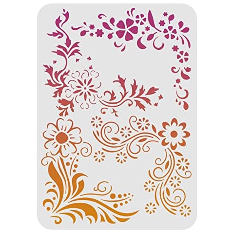 FINGERINSPIRE Flower Corner DIY Stencil Template Cover