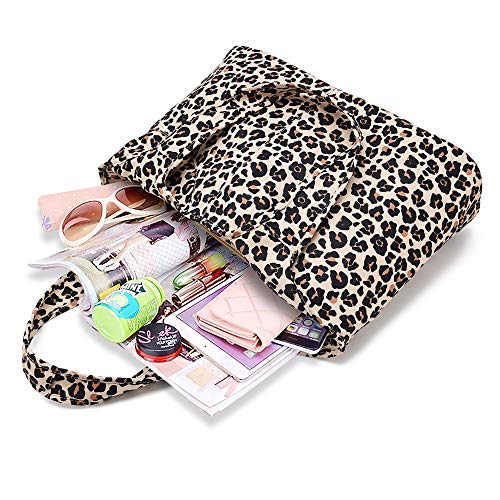 Zooeass Women Colorful Large Tote Shoulder Handbag Waterproof Tote Bag Multi-Function Nylon Travel Shoulder(Leopard 1) #TOP4