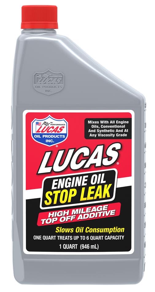 Lucas Oil 11100 Engine Oil Stop Leak Top Off Additive - 1 Quart (Pack of 6)
