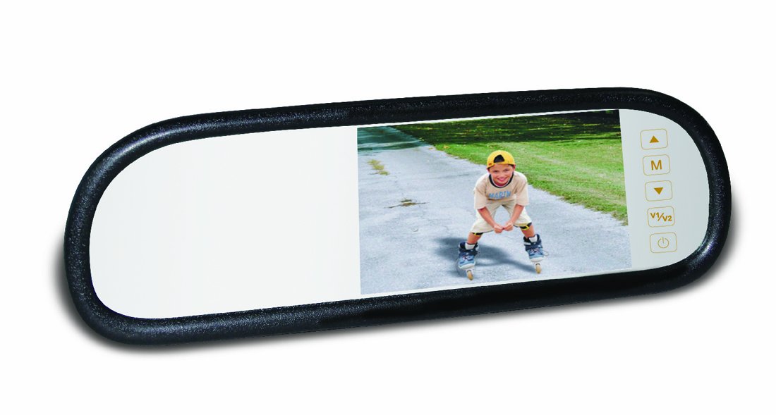 BOYO VTM50M - Replacement or Clip-on Rear-View Mirror with 5" TFT-LCD Backup Camera Monitor and Wi-Fi Miracast™