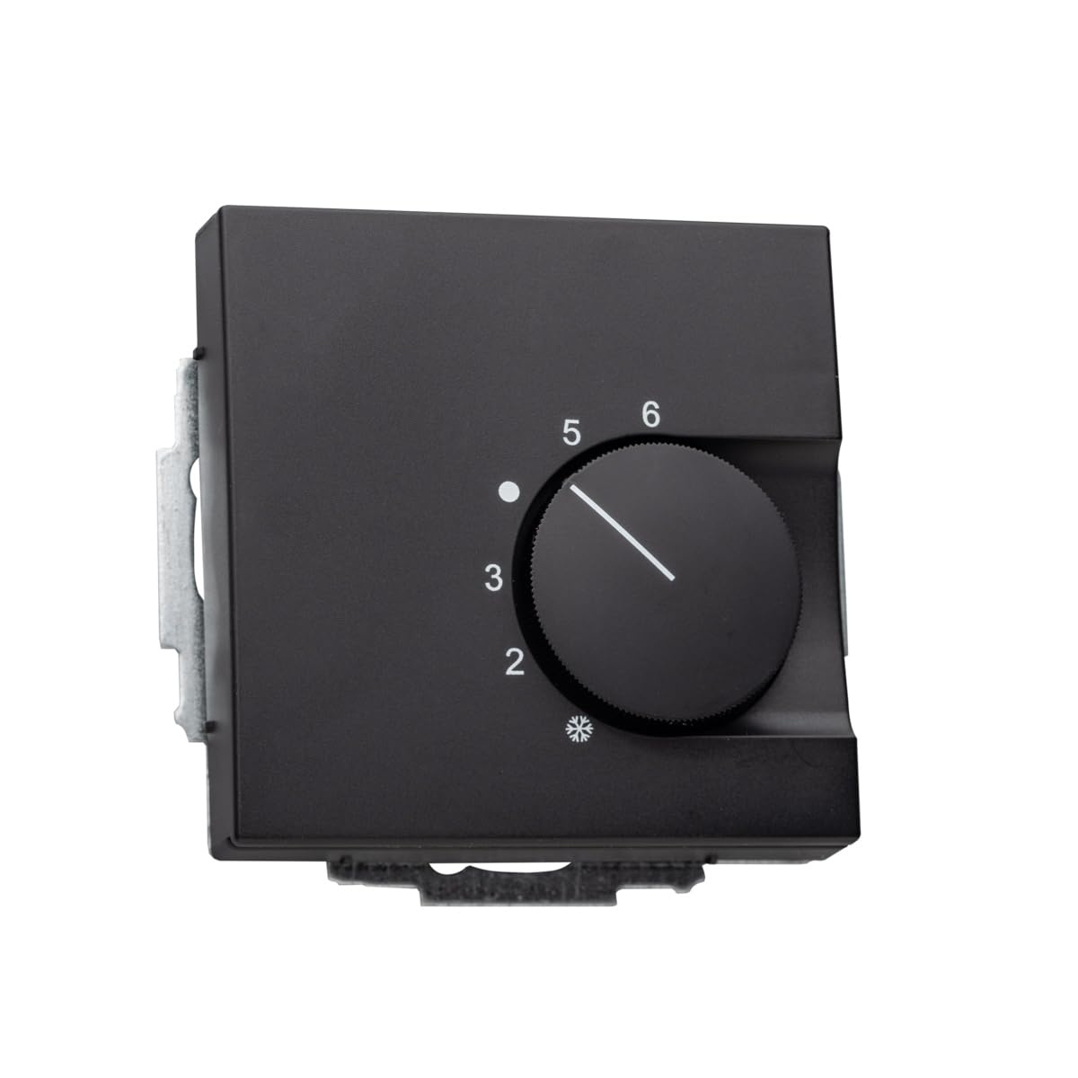 Raumthermostat schwarz für Fußbodenheizung mit Busch-Jäger Future Linear 1-Fach Rahmen 1721-885K schwarz + Abdeckung 62x62mm, Kontaktausführung Öffner für Stellantriebe 230V stromlos geschlossen (NC)