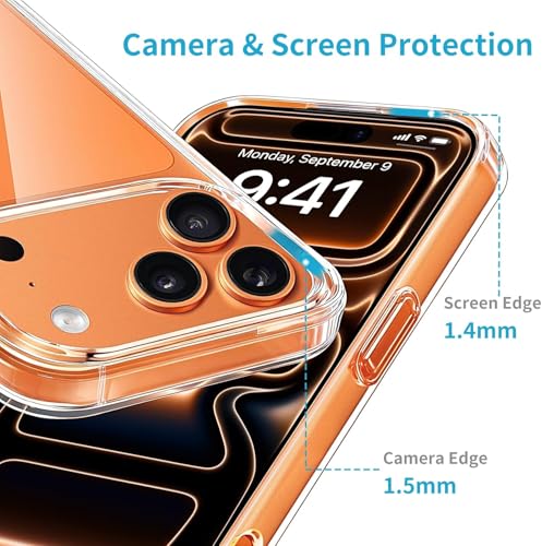 Image of ClearShield Transparent Back Cover for iPhone 17 Pro, Hybrid PC & TPU Shockproof Design, 360 Degree Protection Crystal Clear Case, Anti-Scratch Armor Mobile Phone Cover