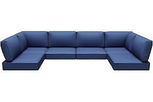 Outdoor Cushion Replacement Set of 14 for 7 Pieces Sectional Rattan Conversation Set