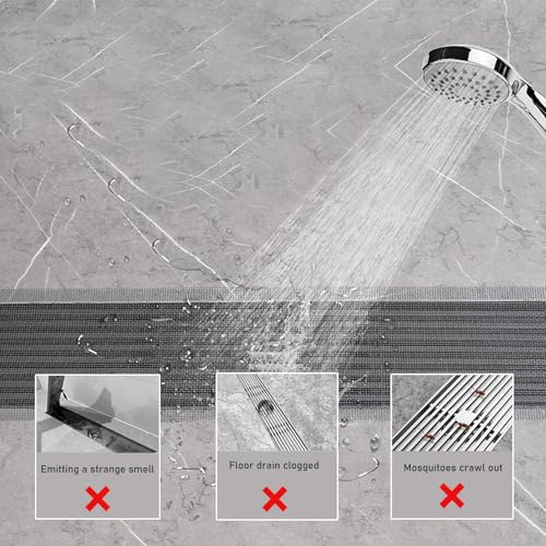 Kaizuca Haarsieb 100 mm x 10 m, Selbstklebender Duschablauf Einweg Mesh Haarteil mit Plastikschaber, Ablauffilter für Duschen, Badewannen und Küchen