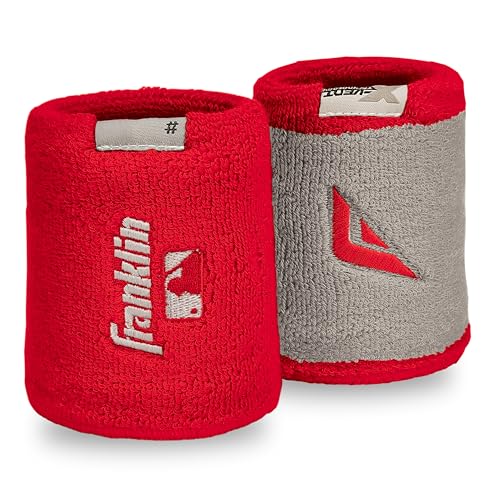 Franklin Sports Baseball Wristbands - Youth + Adult MLB Sweatbands - X-Vent Reversible 4 Inch...