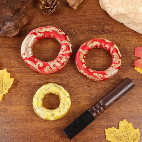 Cojines para cuenco tibetano DOITOOL de algodón: pack de 3 protectores para yoga 4
