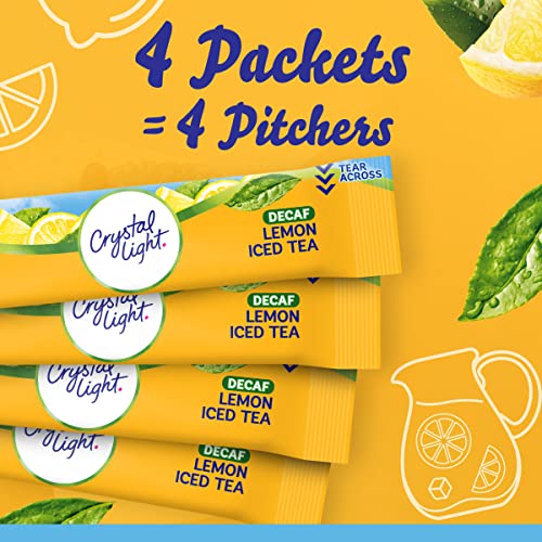 Crystal Light 43000950166 Sugar-Free Decaffeinated Lemon Iced Tea Naturally Flavored Powdered Drink Mix 4 Count Pitcher Packets thumb #4