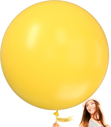 Miniatura 5 de Globos amarillos, 4 piezas de 36 pulgadas y bomba eléctrica para globos