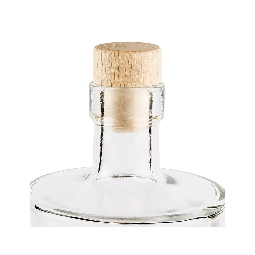 Ideen mit Herz - Lote de 2 botellas de vidrio con tapón - Botellas de vidrio vacías - Ideales para rellenar y regalar - Para licor, aguardiente, aceite, vinagre - Diámetro: 8,5 cm - Altura: 18 cm