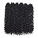 3 Packs/Lot Faux Locs Crochet Hair Braids Deep Wave Wavy Goddess Locs with Curly Ends 24 Strands/Pack Braiding Hair Synthetic Hair Extensions (3 Packs,1B)
