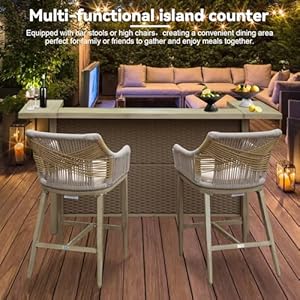 Domioutdoorhomebarunitallweatherwickeraluminumframefarmhousebarfurniturewithstoragewaterproofrattanbuffettablewithshelvesandcabineteasytocleanforpatiokitchen  Urban Country Home Decor Domi outdoor home bar unit all weather wicker aluminum frame farmhouse bar furniture with storage waterproof rattan buffet table with shelves and cabinet easy to clean for patio kitchen  urban country home decor