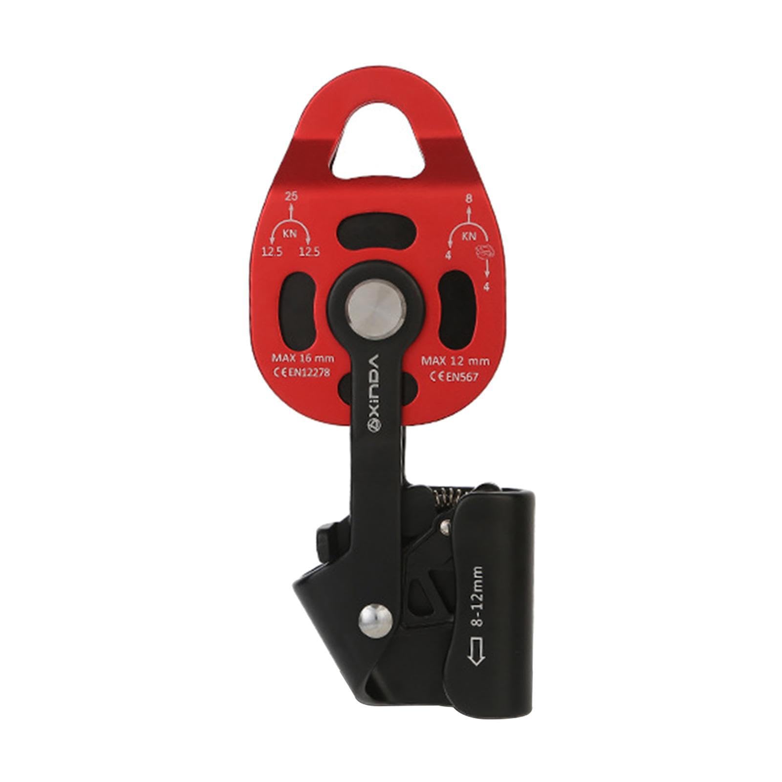 Paranco di sollevamento con puleggia, Per sistema resistente con moschettone da arrampicata, resistenza 25KN, adatto per funi da 8-12 mm, sollevatore
