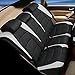 FH Group Car Seat Cover for Back Seat White Black Faux Leather - Universal Fit, Rear Seat Covers for Cars with Rear Split Bench, Car Seat Cushions, Car Interior Accessories for SUV, Sedan, Van