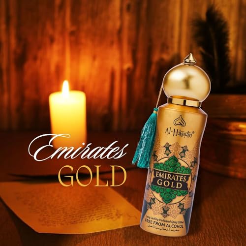 Image of Emirates Gold Perfumed Spray For Men & Women - 200ml | Long Lasting & Captivating Fragrance | Body Spray