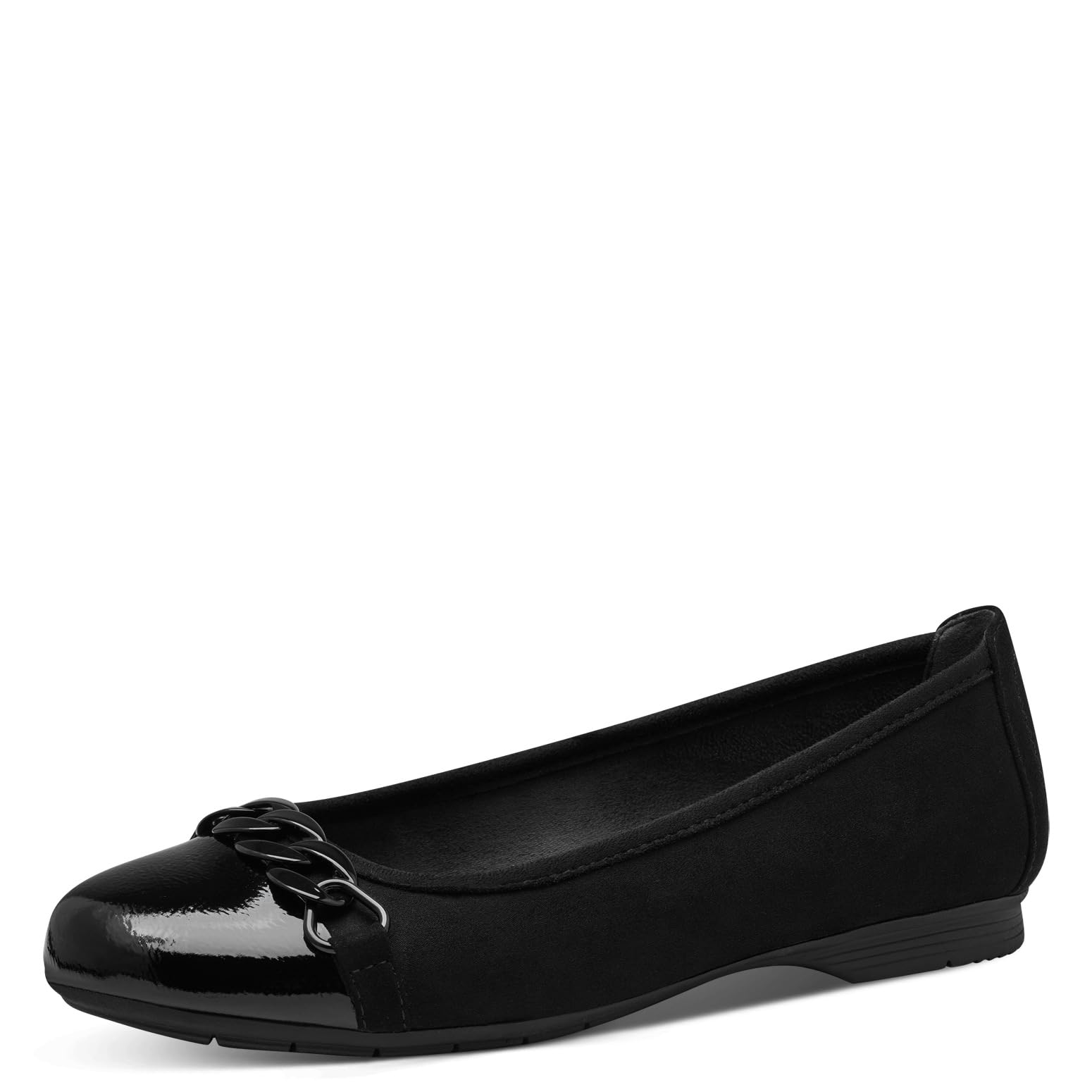 Jana Women’s Ballerinas with Toe Cap Vegan, Black, 4 UK