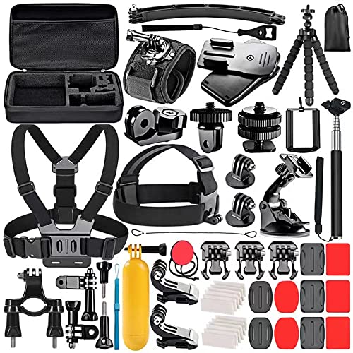 Cámaras Deportivas, Electronics DEEFOG Kit de Accesorios 53 en 1 Compatible con Gopro8 Hero 9/8/7/6/5/4 Kit de Accesorios para cámara de acción