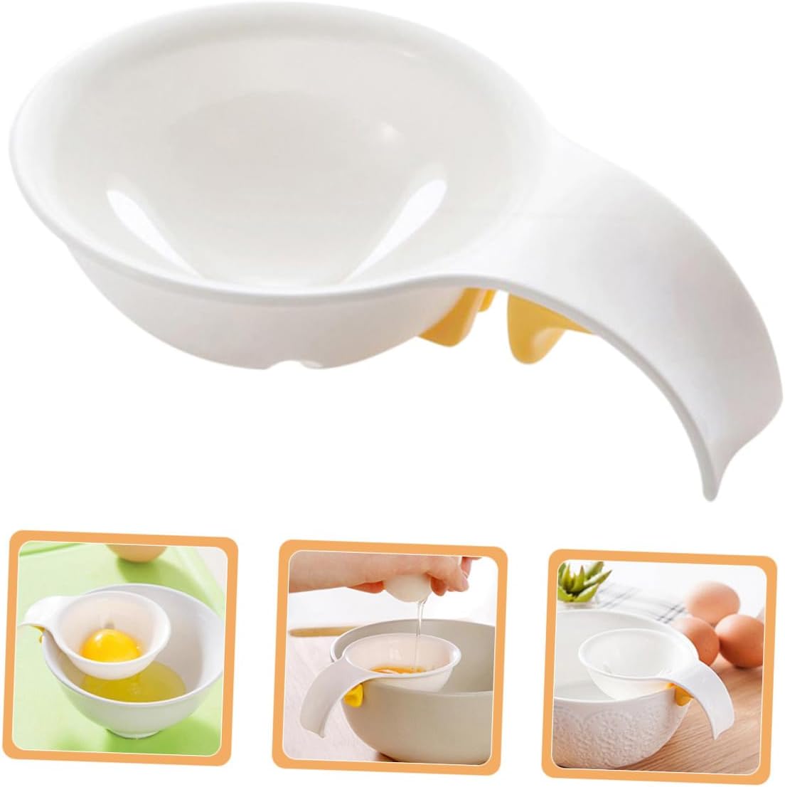 FUOYLOO 2pcs Reusable Egg Yolk Separator Kitchen Utensil Cooking Gadget Use Egg White Divider for Baking Restaurants Home Cooking