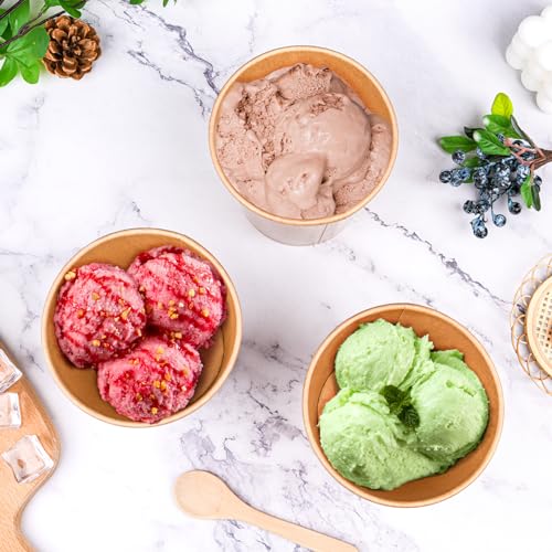 Image of PakTalk Paper Soup Bowls with Lids, Disposable Ice Cream Cups Kraft Paper Soup Bowls 26oz To Go Soup Containers with Lids for Hot Soups, Food Storage, Ice Creams(10 Sets, 26 oz) (Pack of 3)