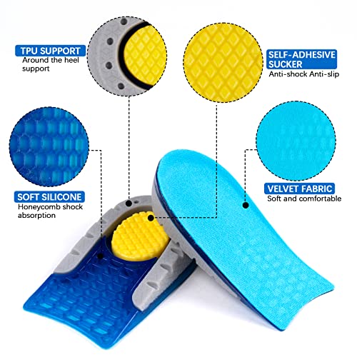 Aikowener Heel Lift Inserts Silicone Heel Cup Pads, Heel Cushions With Massaging Gel Cushion Insert For Heel Ankle Pain Heel Spurs For Women/Men 1Inch Height #TOP1