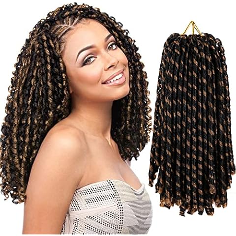 Straight Faux Locs Crochet Hair, 4 Packs Soft Locs Crochet Hair, Locs Crochet hair crochet faux locs, Soft Dreadlocks 2 STYLE in ONE (4 Packs,#1B-27) Cover
