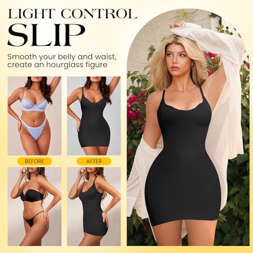 Shapewear Slip for Women Tummy Control V Neck Cami Under Dress Full Slips Body Shaper Seamless for Under Dresses4