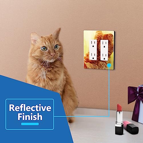 Image of LIDER Double Decorator Wall Plate, Impact Resistant, Plexiglass, Reflective Finish, Modern Upgrade, Screwless Light Switch /Outlet Cover, Mid-Size 2-Gang 4.88 inch x 4.92 inch, Acrylic, Mirror Glass Gold
