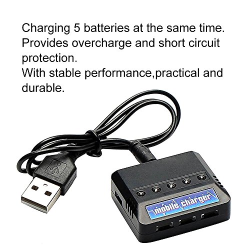 XCSOURCE 5pcs 3.7V 1200mAh 25C Lipo Battery + 5 in...