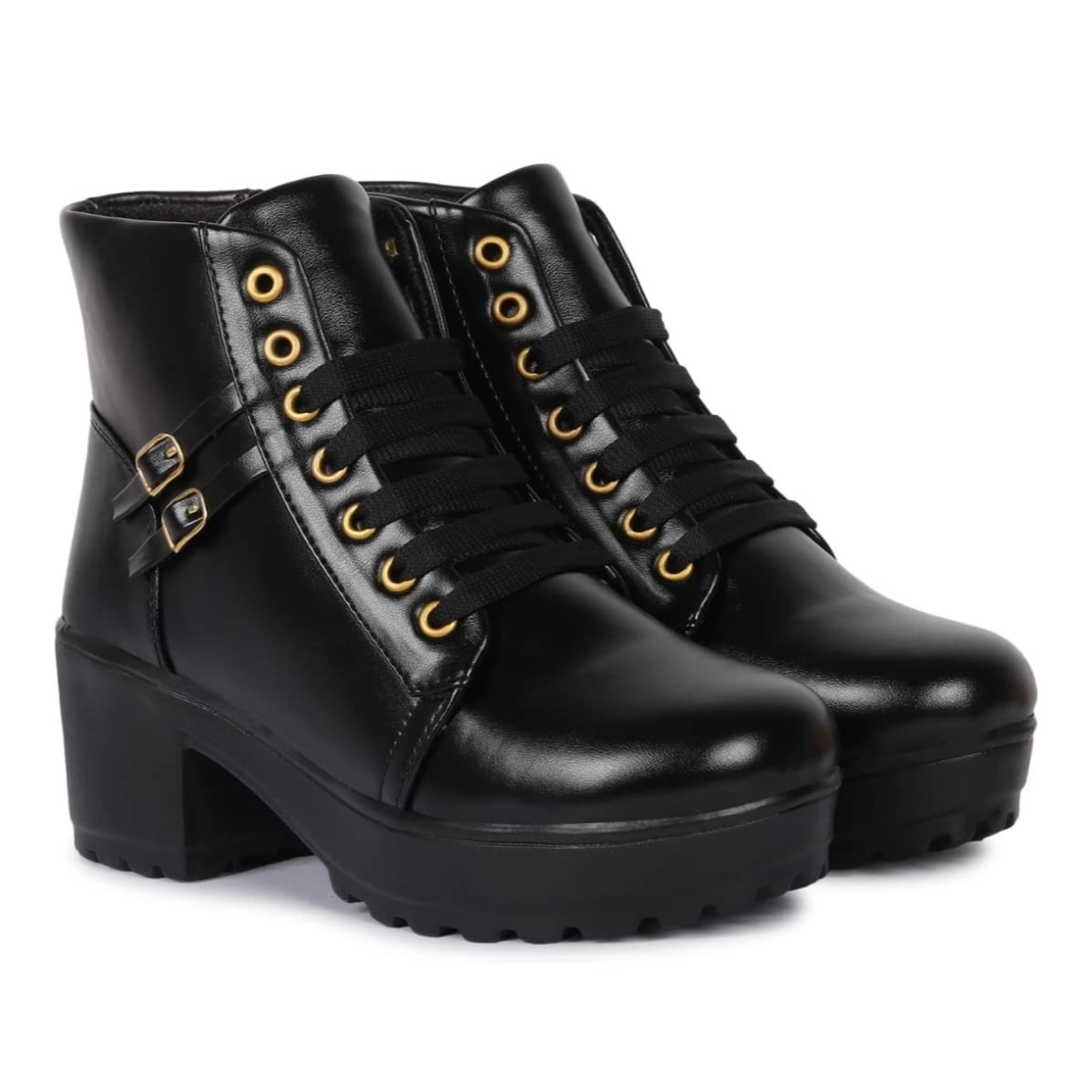 VIVASTYLE Lace-Up Ankle-Length Boots for Women & Girls (Black, Numeric_5) (B0BQCLM75L) Amazon Price History, Amazon Price Tracker