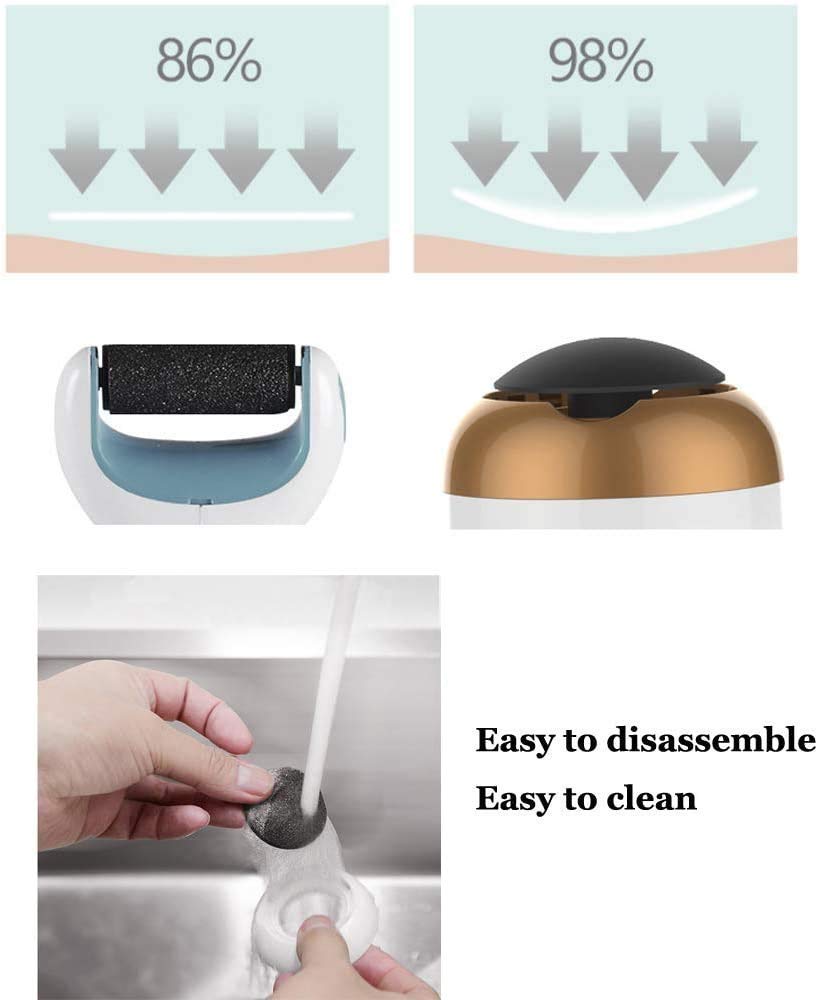 Herramienta de pedicura removedor de Callos eléctrico, removedor de Piel Dura de pedicura de pies Cuidado de pies portátil con vacío para Grietas muertas, raspador de pies,A (B)