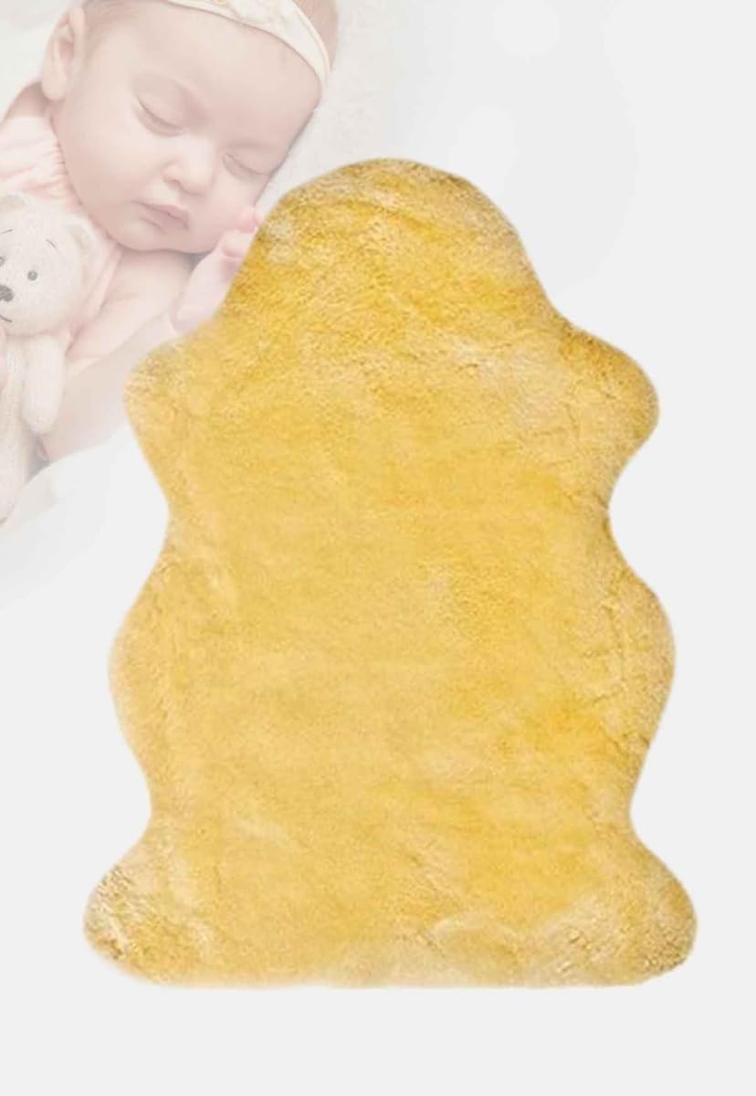Hollert German Leather Fashion Lammfell Baby waschbar ökologisch gegerbtes kuscheliges echtes Merino Schaffell (deutsche Qualität) Naturform Babyfell geschoren Größe 90-100