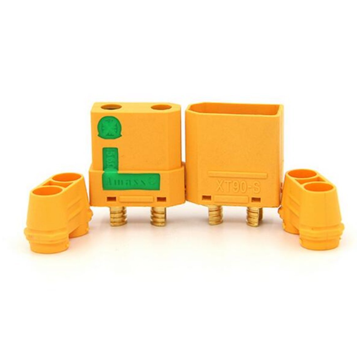 VUNIVERSUM Amass XT90S XT90 XT90-S - 3 paia (6 pezzi) di connettori placcati in oro ad alta corrente con connettori anti-polarizzazione, connettori femmina 90A RC