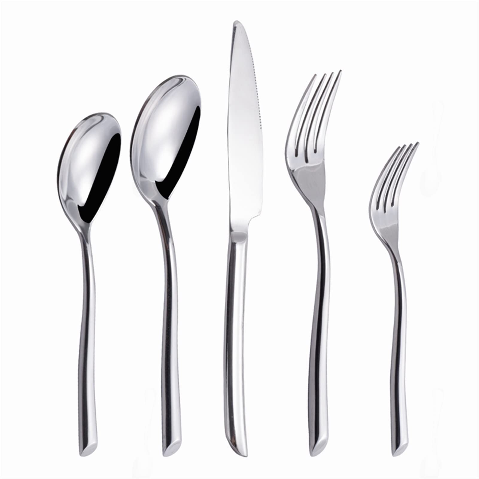 Genérico Juego de Cubiertos de Acero Inoxidable con Cuchillo, Tenedor y Cuchara, Apto para lavavajillas. (40pcs)