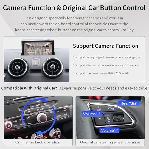Road Top Wireless Carplay Android Auto for Audi A1 2013-2018 Year with RMC System, Carplay Retrofit Kit Decoder - Image 4