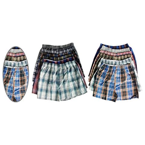 3 Pack Men's Woven Check Boxers Cover